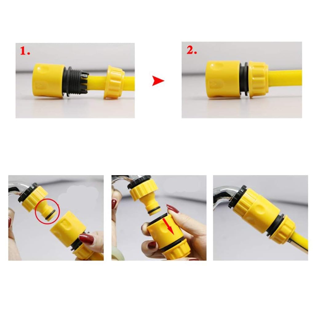 HASTHIP® Hose Quick Connectors Water Pipe Fast Fitting Connector Tap Adapter Set for Garden Wash Car Hose Pipe Female Adapter Water Sprayer and Standard Hose Pipe Fitting Adapter - 5 Pcs