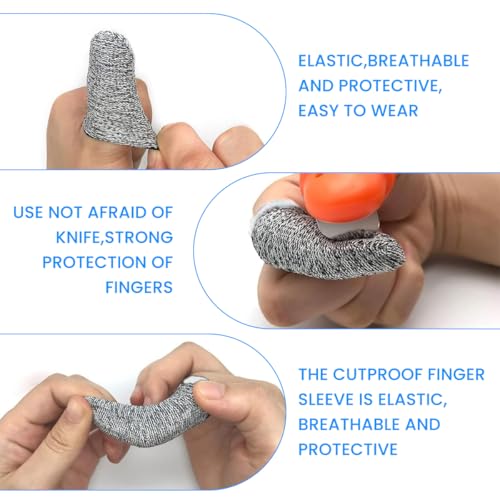HASTHIP® 30PCS Cut Resistant Finger Cots,Reusable Finger Sleeves & Guards,Fingertip Protector Covers Anti-Slip Thumb Protection Gloves for Kitchen Craft Sculpture Glove Life Extender