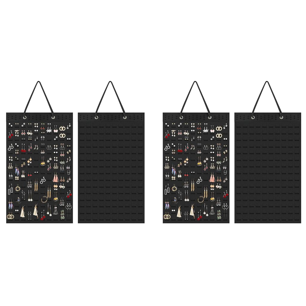 HASTHIP Wall Hanging Earring Organizer for 300 Pairs with 150 Felt Pieces and Hooks | 2 PCS Set