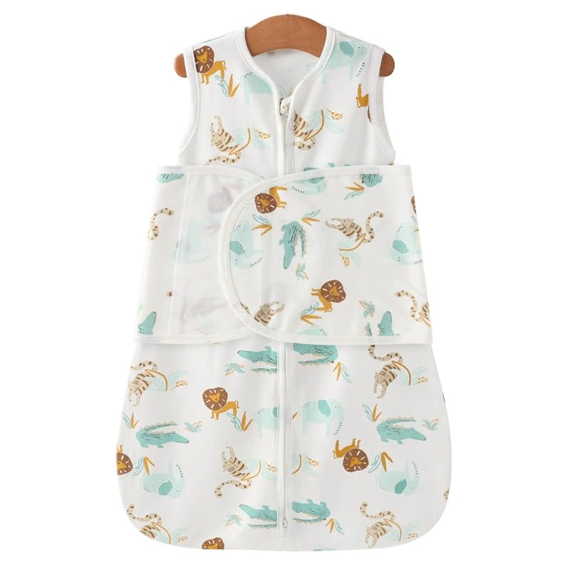 HASTHIP® Manta de Dormir para Bebé, Swaddle Convertible de Transición, Brazos Libres Dentro o Fuera, 3-12 Meses, 1.0 TOG, Tejido Suave y Transpirable, Lavable a Máquina - Multicolor