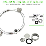 HASTHIP Metal Garden Sprayer Nozzle for Plants with Triple Mist Heads and Stainless Steel Ring | Outdoor Lawn Irrigation