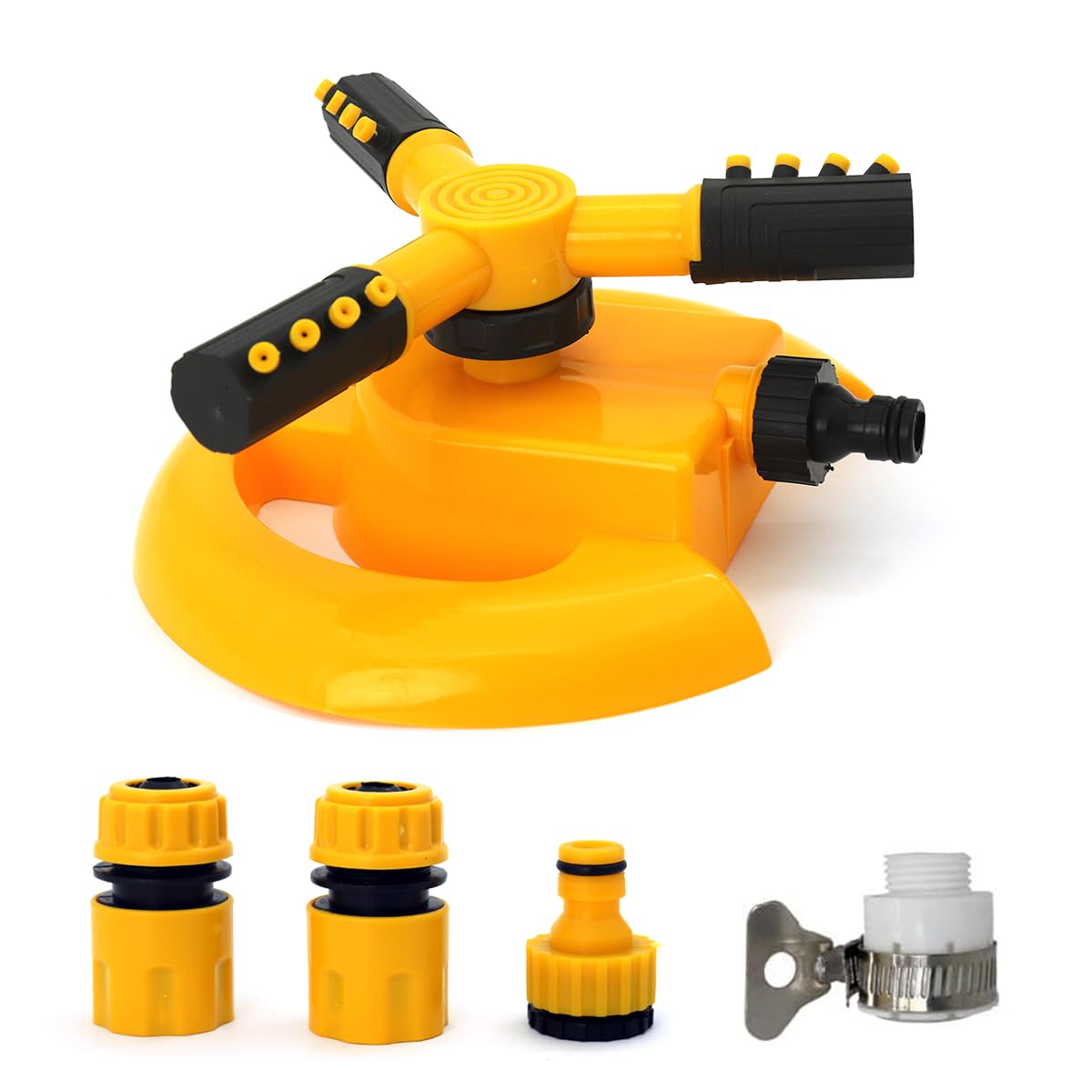 HASTHIP Garden Water Sprinkler for Lawn and Plants with 360 Degree 3 Arm Rotating Spray | Even Large Area Irrigation