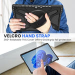 HASTHIP® Zeitel Surface Pro 11/10/9 Case 13 Inch, Slim Protective Stand Cover with Adjustable Hand Strap, Hard PC & Soft TPU, Compatible with Keyboard, Drop Protection, Adjustable Grip Handle, for