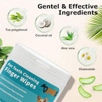 HASTHIP® 50 PCS Wet Wipes for Dogs, Pet Wet Wipes for Cats Dogs, Non-Woven Dog Wet Wipes for Cleaning Finger Cat Cot Grooming Wipes Suit for Pet Daily Teeth & Paw Care Cleaning Wipes