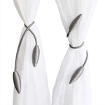 HASTHIP Curtain Tie Backs for Living Room with Strong Magnetic Hold 48cm Rope | Grey Polyester Set of 4