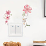 HASTHIP Wall Switch Decals for Home Decor featuring 3Pcs PVC Self‑Adhesive Flower Stickers