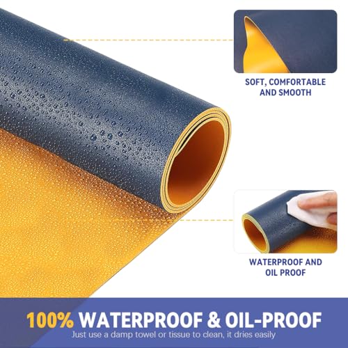 HASTHIP® Desk mat Desk Top Mouse Mat 100x50cm,Extra Large PU Leather Gaming Mouse Pad,Waterproof Non-Slip Double-Sided Protector for Keyboard Laptop Office & Home Writing Surface Easy to