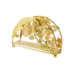 HASTHIP® Servilletero de Metal Barroco para Mesa,Soporte de Servilletas Bronce Rústico,Organizador Correo y Billetes Decorativo para Cocina o Restaurante 6x2x5.3 Pulgadas