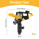 HASTHIP Water Sprinkler for Garden Lawn with Pulsating Impact Head 60 ft Coverage | 2 Pcs Plastic Adjustable Sprayer