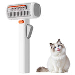 HASTHIP® 2-IN-1 Pet Self-Detangling & Grooming Comb, 2026 New Pet Grooming Combo with Release Button, Easy to Remove Loose Undercoat,Matted Fur & Tangles (1pcs)-White