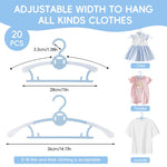 HASTHIP Baby Nursery Closet Hangers for Kids Clothes 20 Pack with Extendable Shoulders | Colorful Non Slip Design