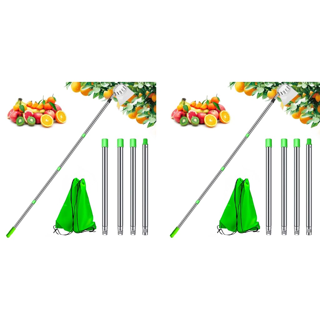 HASTHIP Fruit Picker Tool for Orchard Use with 10.5 ft Telescopic Alloy Pole & 16 cm Basket