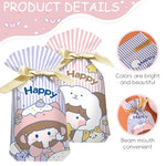 HASTHIP® ZIBUYU 50PCS Cartoon Drawstring Gift Bags for Kids Birthday Party Favors, Goodie Candy Bags, Treat Packaging, Children's Day Supplies, 23x15x6cm