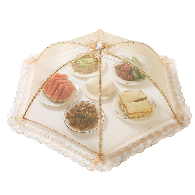 HASTHIP Foldable Food Cover Tent for Outdoor Picnic with Pop Up Umbrella Design 31.5 in Mesh