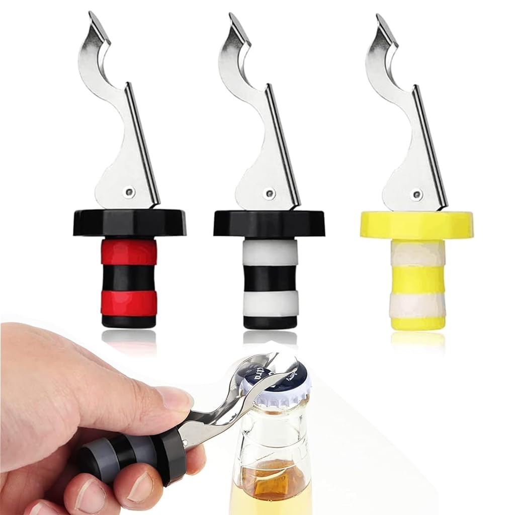 HASTHIP Silicone Wine Bottle Stopper Set for 1.7–2cm Bottles with Pump Lever Seal | 3PCS Food Grade Reusable Caps