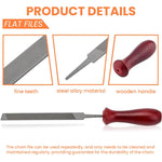 HASTHIP Chainsaw Sharpener Kit 9 Pcs for Chain Repair with File Guide & Wooden Handle | Includes Storage Bag