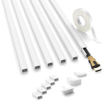 HASTHIP® 6 Pack Cord Hider 15.7 Inches Cable Raceway,Connectable PVC Wire Concealer,One-Cord Wall Cable Cover Kit with Corner Connectors Hiding Channel for TV Office and Home