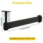 HASTHIP Wardrobe Hanger Rod for Under Shelf Storage with Adjustable Spacing and 11.8 in Aluminum Bar