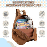 HASTHIP® Kawaii Bear Ear Kids Backpack, Soft Plush School Bag for Boys & Girls, Cute Small Preschool & Kindergarten Backpack, Adjustable Straps, 27x13x28cm, Brown Toddler Bag for Children