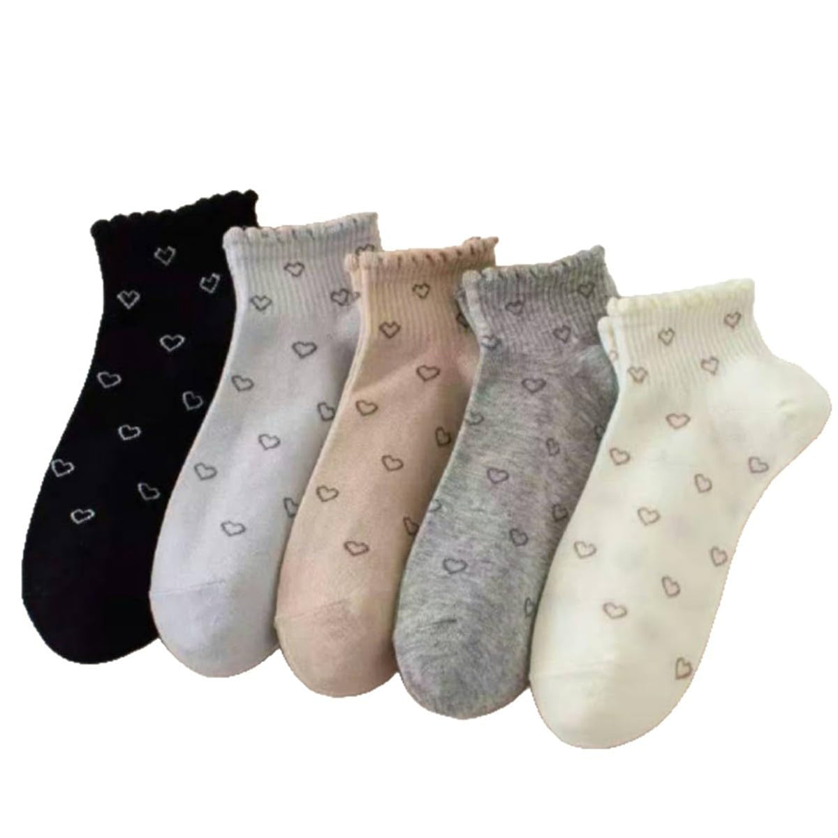 HASTHIP® Calcetines de mujer, pack de 5 pares talla única, tejido suave y transpirable, cómodos para uso diario y deportivo