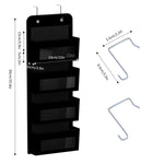 HASTHIP Over The Door Organizer for Wall and Closet Storage with 4 Felt Shelves and Clear Windows | Black