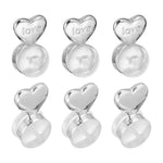 HASTHIP® 6 Piezas Soporte de Pendientes Ajustables - Levantadores de Oídos Hipoalergénicos para Pendientes Pesados - Sujetadores Corazón,Backs Silicona con Caja,Elevadores Cómodos