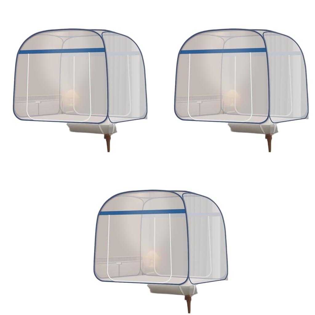 HASTHIP Pop Up Mosquito Net Tent for Double Bed with Dual Zip Doors and Mattress Straps 200180150cm Classic White | Foldable Breathable Mesh for Home and Travel