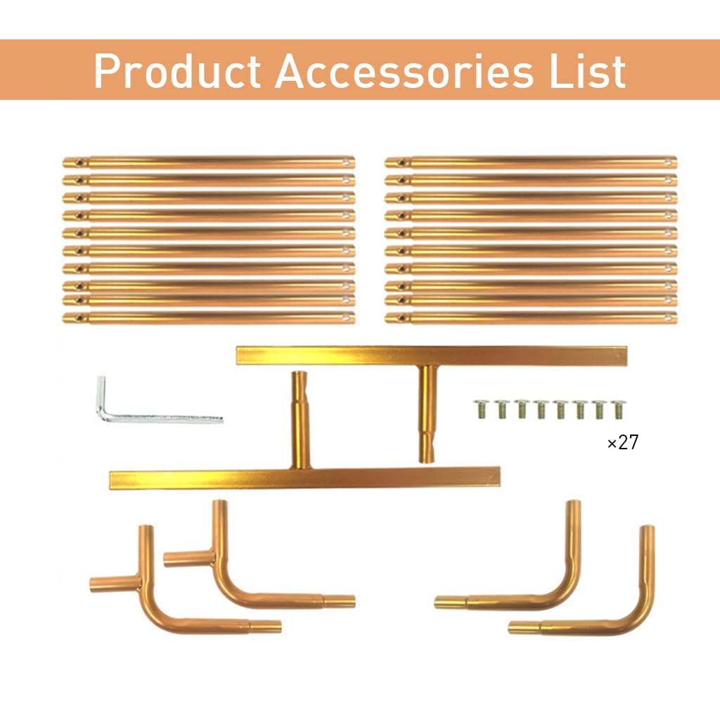 HASTHIP® 200cm Wedding Arch Backdrop Stand - Metal Square Backdrop Stand Decoration - Gold Wedding Arches Stand - Square Balloon Arch Stand for Wedding - for Wedding, Birthday, Background Decoration