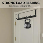 HASTHIP Over the Door Hooks for Clothes and Towels featuring 6 Hook Rack in Black Aluminum