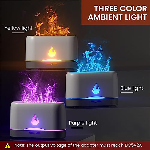 HASTHIP® BrandName 200mL Essential Oil Diffuser with Flame Light, Quiet Ultrasonic Aromatherapy Humidifier, Auto Shut-Off, Electric Mist Maker for Bedroom, Home, Office