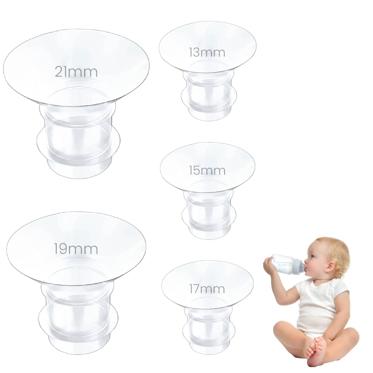 HASTHIP 5PCS Breast Pump Flange Inserts for 24mm Breast Shields