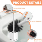 HASTHIP Toilet Bowl Cleaning Brush for Bathroom with 15.7 in Long Handle and Detachable Drip Tray