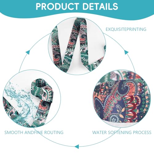 HASTHIP® 5.5ft Yoga Mat Carrying Strap With Fashionable Green Mandala Print, Durable Nylon Design, Lightweight, Adjustable Mat Holder Carrier Sling, Ideal For Studio, Gym & Outdoor Use