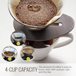 HASTHIP® Pour Over Coffee Dripper,V60 Style Cone Coffee Maker,Heat Resistant Plastic Reusable Filter 1-4 Cups Universal Measurement Compatible with Server Manual Drip Brewer for Home Office Café