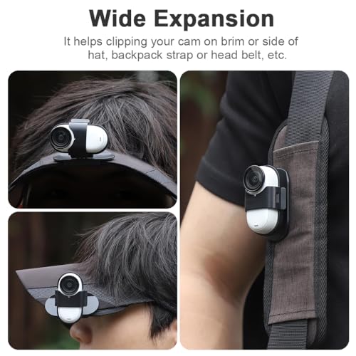 HASTHIP® Clip de Gorra de Béisbol Compatible con Insta360 Go 3s/Go 3, Soporte Ajustable Vertical y Horizontal para Sombrero, Mochila y Accesorios Deportivos