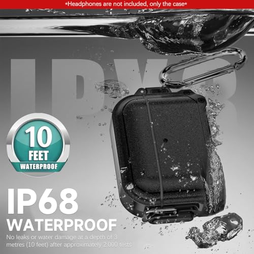 HASTHIP® for AirPods 4 Generation Case with Lock, Fully Waterproof AirPods 4 Case Cover with Keychain, Rugged Tough Protection, Hard Shell and Carabiner Clip for Easy Travel