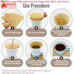 HASTHIP® 100 Count V60 Coffee Filter Paper,Natural Unbleached Cone Filters for Pour Over and Drip Coffee Maker,Disposable Filters Fits 2-4 Cup Dripper