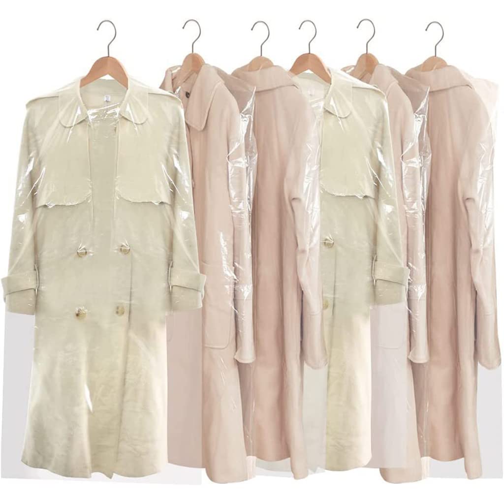 30pcs Plastic Hanging Garment Bag, Transparent Clothing Dustproof Cover for Clothes Universal Size Clothes Cover 23.6 x 35.4 in