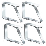 Tablecloth Clips, 4 Pack Stainless Steel Large Table Cover Clamps Table Cloth Holderss, Heavy Duty Picnic Table Clips, Table Cloth Holders Ideal for Restaurant Weddings Party (7 * 7.5cm)
