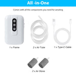 HASTHIP® Aquarium Air Pump, Portable Oxygen Pump for Aquarium Fish Tank, Cordless Fish Tank Oxygen Pump - 2W, 6L/Min, Long-Lasting Battery