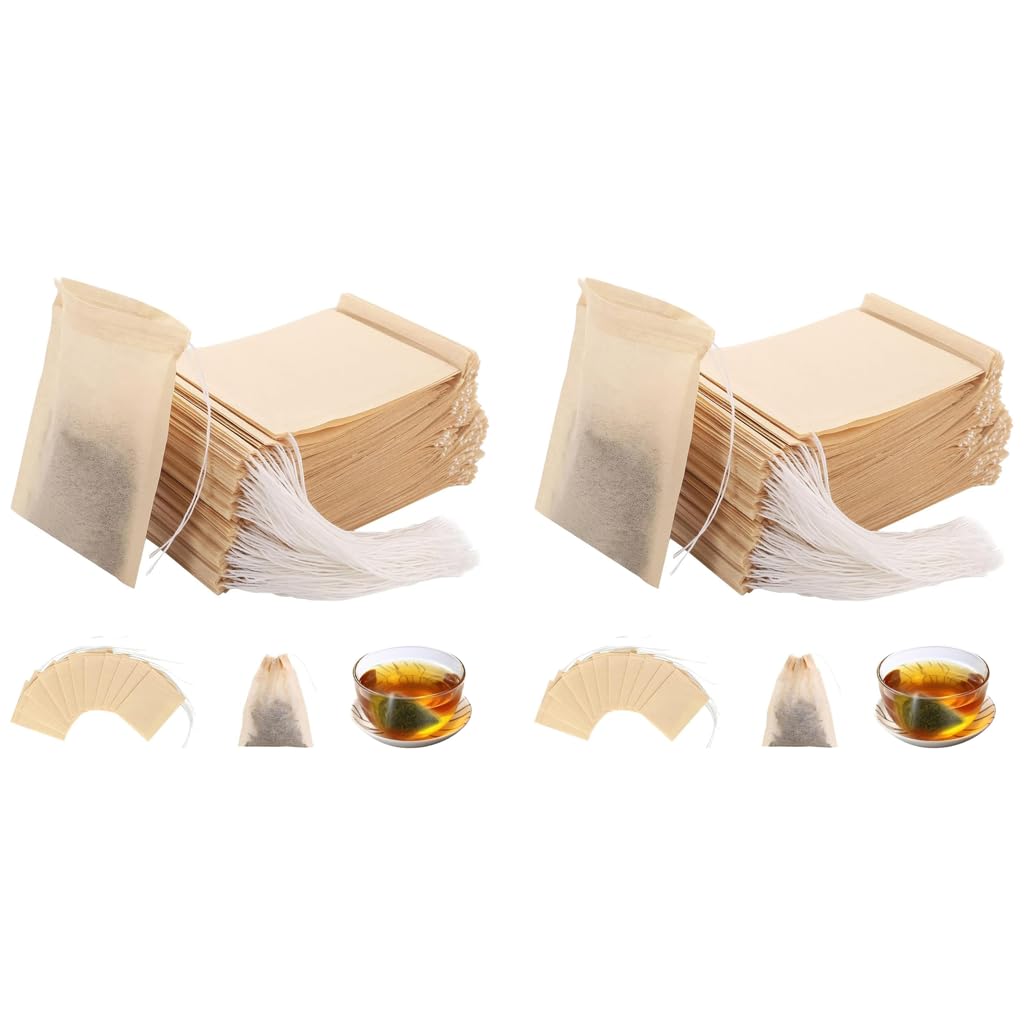 HASTHIP Disposable Tea Filter Bags for Loose Tea with Drawstring Leak Proof Design Pack of 100