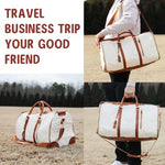 HASTHIP® Travel Duffel Bag Fashion PU Travel Luggage Bag Folding Carry-on Luggage Bag with Removable Shoulder Strap Waterproof Large Travel Duffel Bag Garment Bag, 20.4 x10x12.5 inches