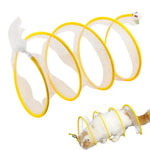 HASTHIP® Túnel para Gatos de Interior, Juguete Plegable con Muelle Elástico y Plumas, Túnel Interactivo con Ratones de Felpa, Juguete Divertido para Gatos y Mascotas Pequeñas