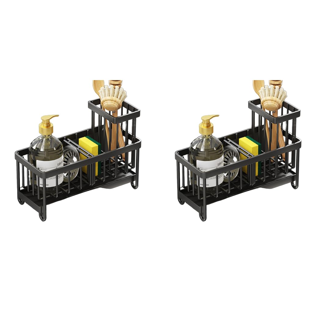 HASTHIP Sink Organizer for Kitchen Countertop with 3 Compartments | Stainless Steel Rack