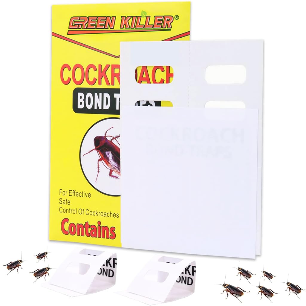 HASTHIP Glue Trap for Cockroaches with Ultra Strong Pre-glued Adhesive, 6 Count | Child and Pet Friendly Fold-up Design