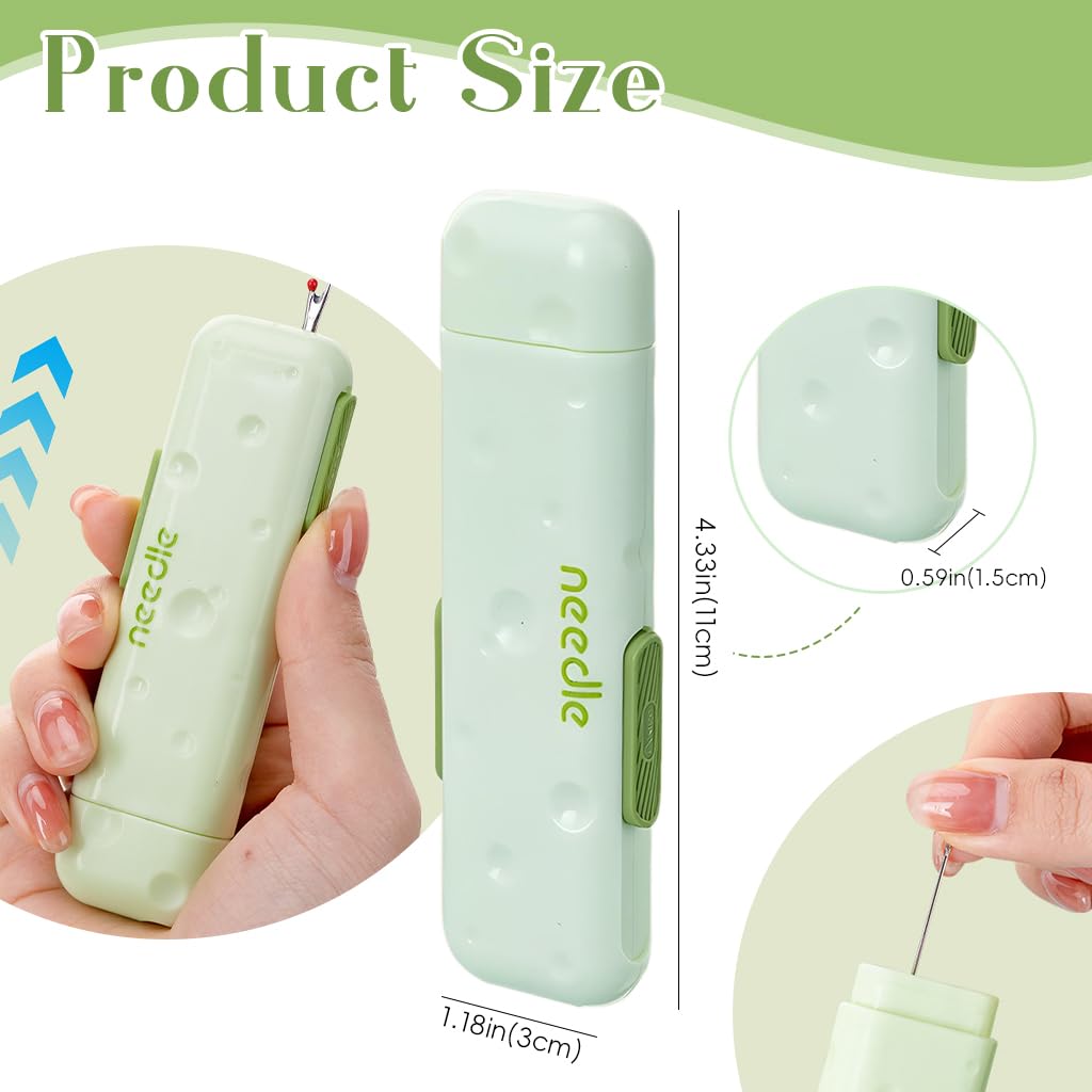 HASTHIP 3 in 1 Automatic Needle Threader for Sewing and Embroidery with Dual Head Design | Compact Tool for Quick Threading and Seam Ripping