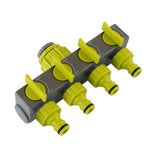 HASTHIP Universal Garden Hose Splitter for Irrigation and Lawn Watering with 4 Way Outlets | Quick Connect Plastic Faucet Adapter