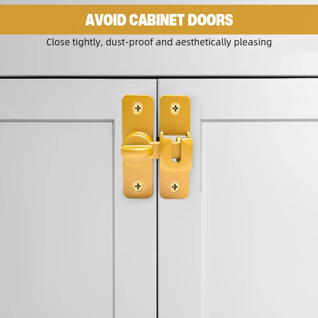HASTHIP Door Latch Lock for Gates and Cabinets with 90° 180° Design featuring Zinc Alloy 2 PCS