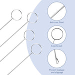 HASTHIP® 4 PCS Sewing Loop Turner Hook, 10.4 Inch Loop Turner Needle Hook with Latch Tongue Crochet ToolSewing Loop Turner Hook for Handmade Sewing Tools Silicone Beads Durable Metal