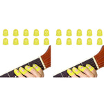 HASTHIP Guitar Finger Protector for Playing and Practice 20pcs 20mm Silicone Fingertip Guards | Non Slip Yellow Covers for Guitarists